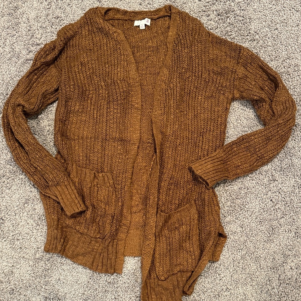 SO Women's Brown Open-Front Cardigan